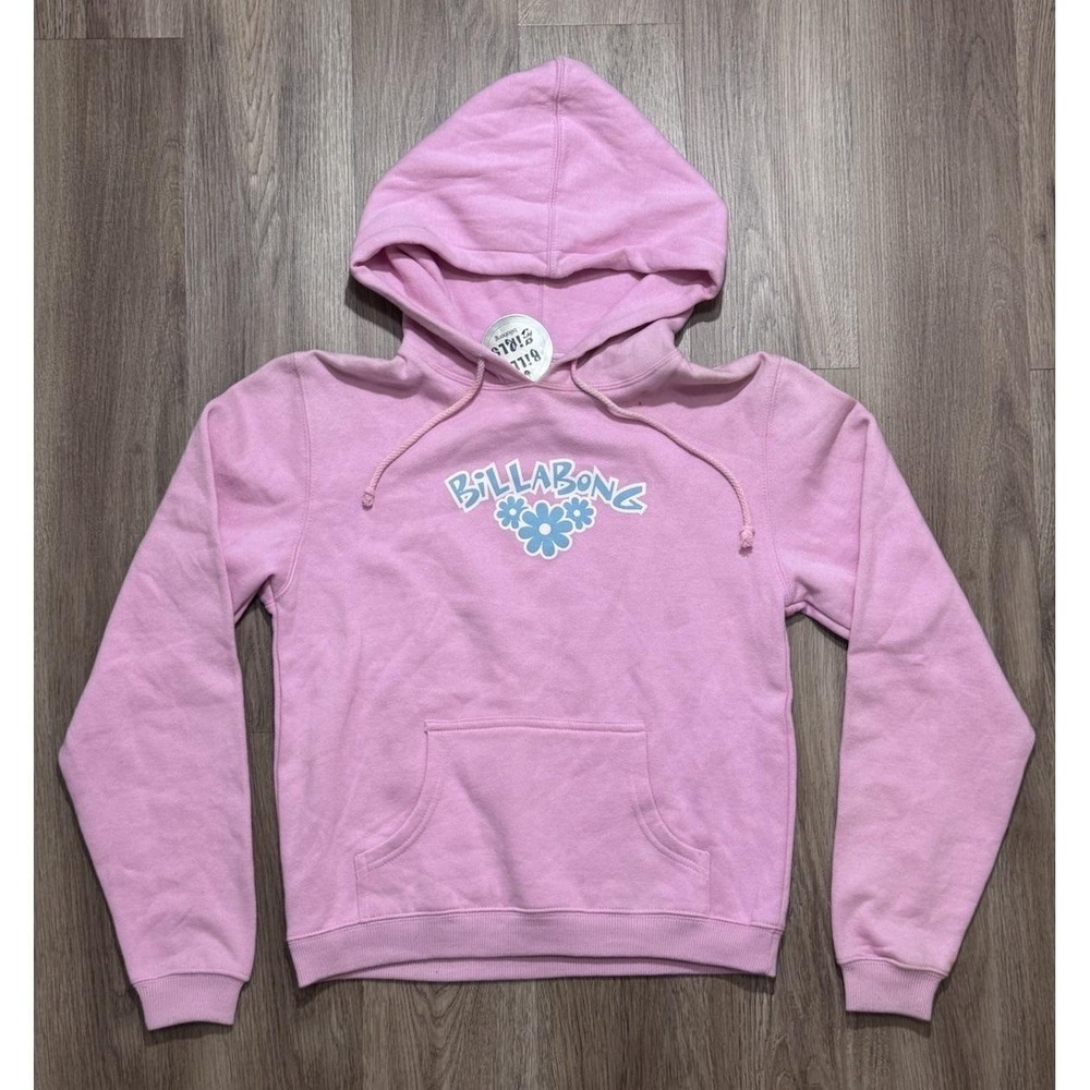 Y2K Billabong Logo Pink Women Teenage Hoodie Size L - Picture 1 of 13